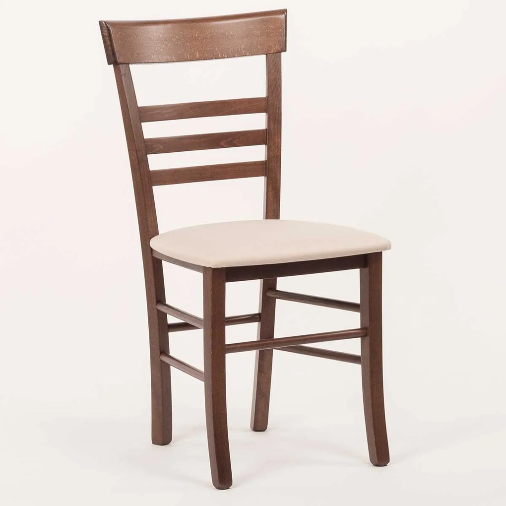 Stima Stolička SIENA s čalúneným sedákom Vyberte odtieň ->: Tmavo hnedá, Vyberte látku ->: LUX Béžová 25