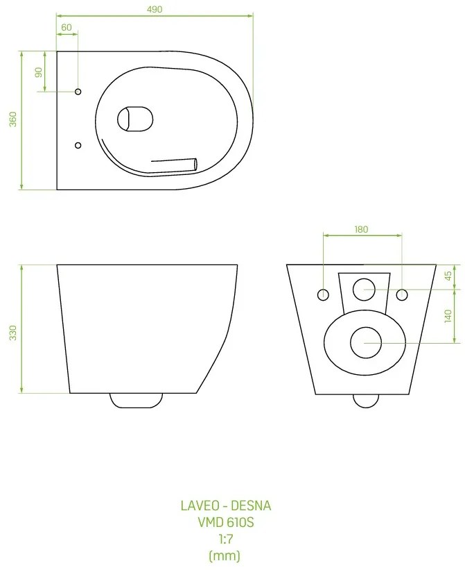 Geberit Geberit, závesný set pod omietku Duofix Delta + závesná WC misa Desna s toaletným sedadlom z duroplastu, Vortex splachovanie, biela lesklá, LAV-SETDESNAGEB
