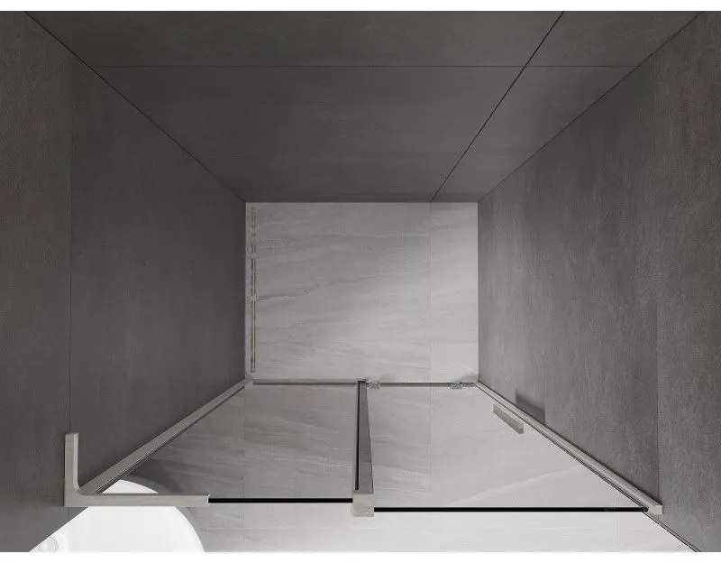 Mexen Velar L, posuvné sprchové dvere do otvoru 110 cm, 8mm šedé sklo, brúsená oceľ, 871-110-003-41-97