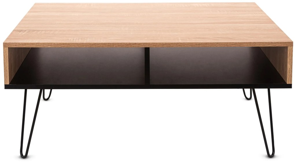 Tutumi, obdĺžnikový konferenčný stolík 90x60x40 cm R20FFTCFT001, čierna-dub sonoma, KRZ-07000
