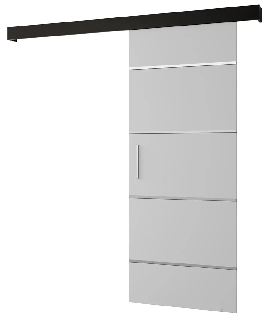 Posuvné dvere 70 cm Slavdro 4 (biela matná + čierna matná). Akcia -6%. Vlastná spoľahlivá doprava až k Vám domov. 1108747