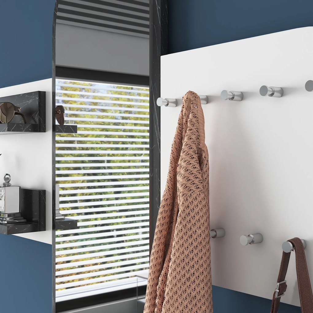 Predsieňová zostava Pixie 3 (Biela) (so zrkadlom). Akcia -19%. Vlastná spoľahlivá doprava až k Vám domov. 1072344