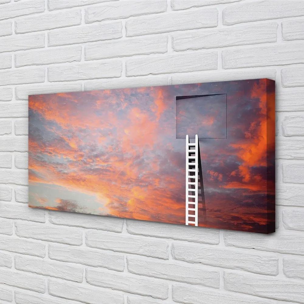 Obraz na plátne Rebrík slnko oblohu 140x70 cm