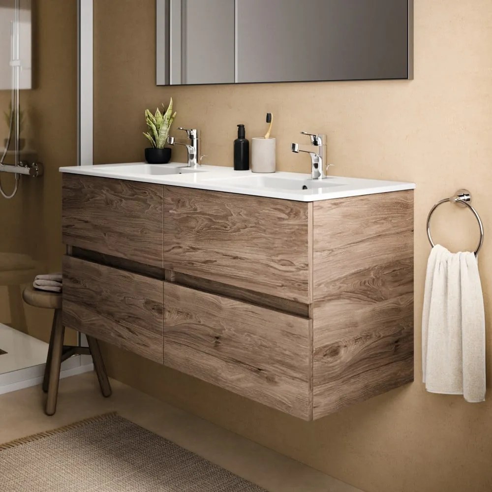Závesná skrinka pod umývadlo v dekore orecha v prírodnej farbe 120x55 cm Eurovit+ – Ideal Standard