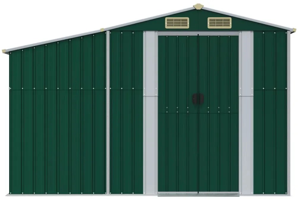 Záhradná kôlňa zelená 277x192,5x179 cm pozinkovaná oceľ