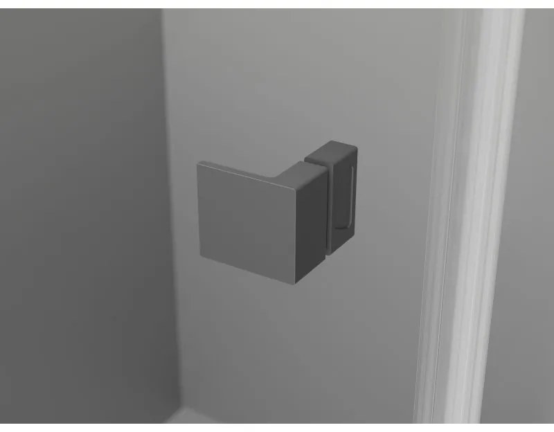 Mexen Lunar L Duo výklopný sprchový kút 80 x 80 cm, 8mm číre sklo, grafitový profil, 834L-080L-080P-95-00