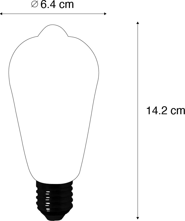Sada 5 LED žiaroviek E27 ST64 čírych 2,2W 470 lm 2700K