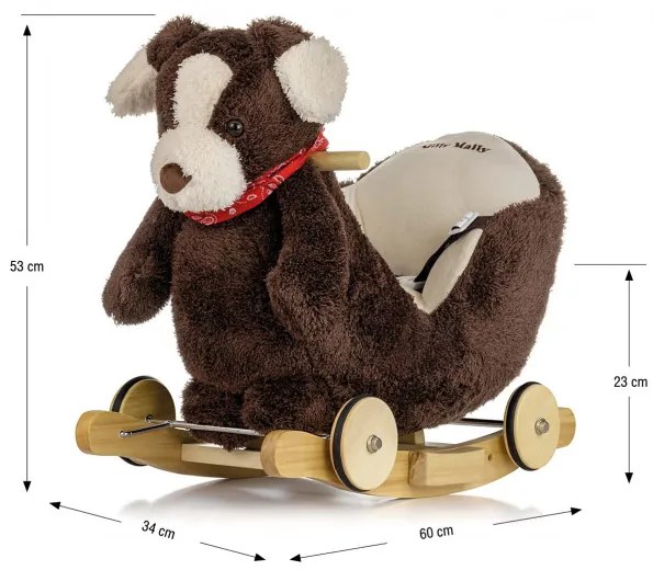 Hojdací psík Polly Plus hnedý
