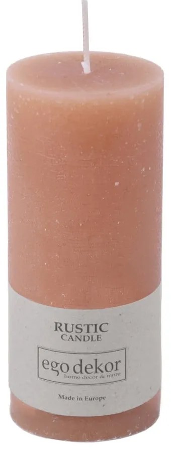 Púdrovoružová sviečka Rustic candles by Ego dekor Rust, doba horenia 58 h