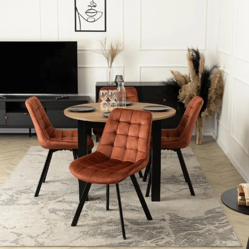 PROXIMA.store - Čalúnená jedálenska stolička RICK FARBA: oranžová, MATERIÁL: zamat