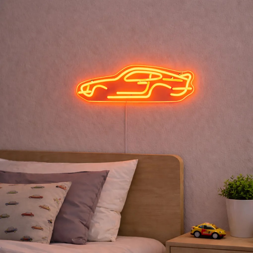 Neónové nástenné svietidlo oranžové vrátane LED - Auto