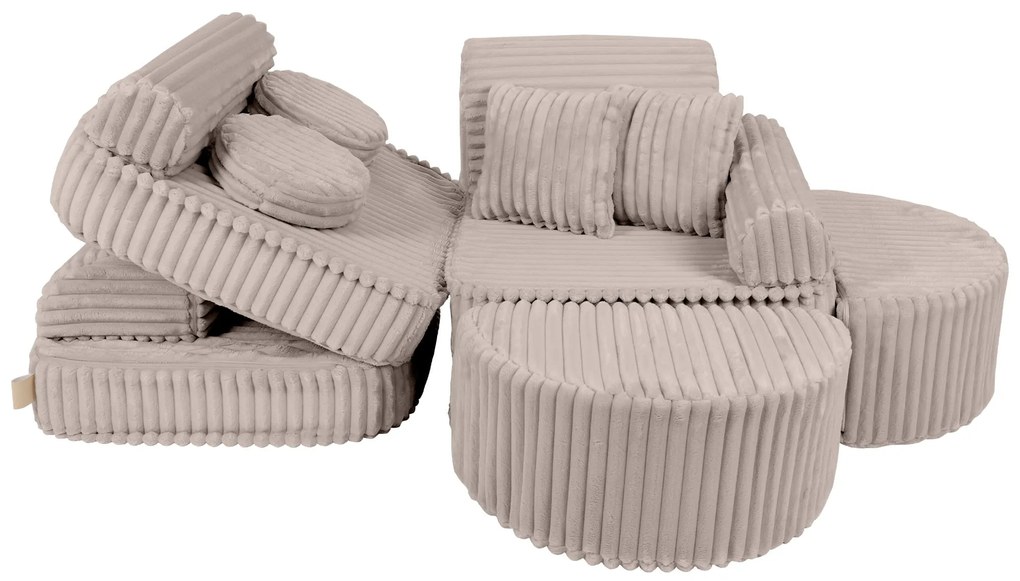 MeowBaby® Churros detská pohovka Max, Pebble Beige