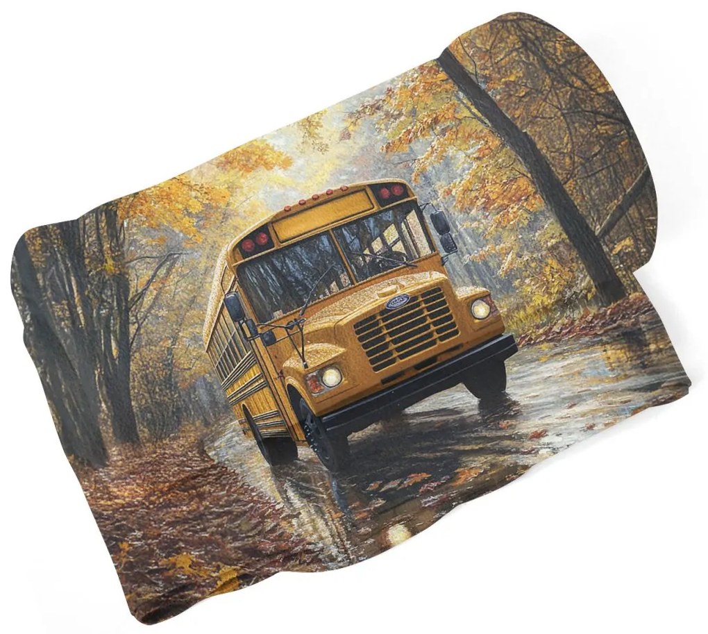 Sablio Deka Žltý školský autobus - 150x120 cm