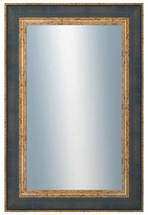 DANTIK - Zrkadlo v rámu, rozmer s rámom 40x60 cm z lišty ZVRATNÁ modrozlatá plast (3068)