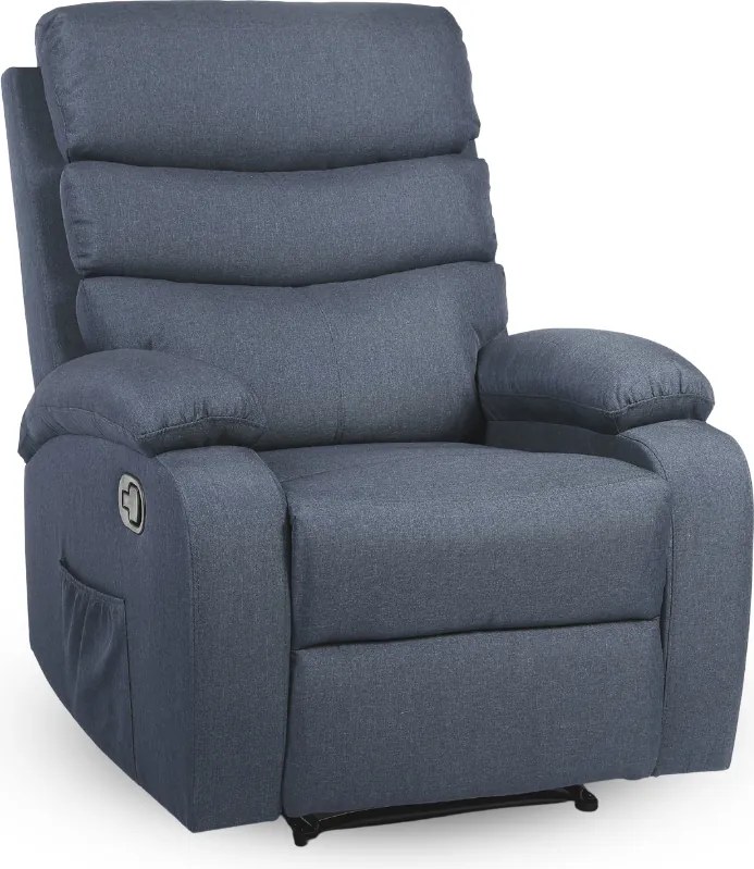 Relaxačné polohovacie TV kreslo VELORA — látka, tmavosivá, nosnosť 130 kg
