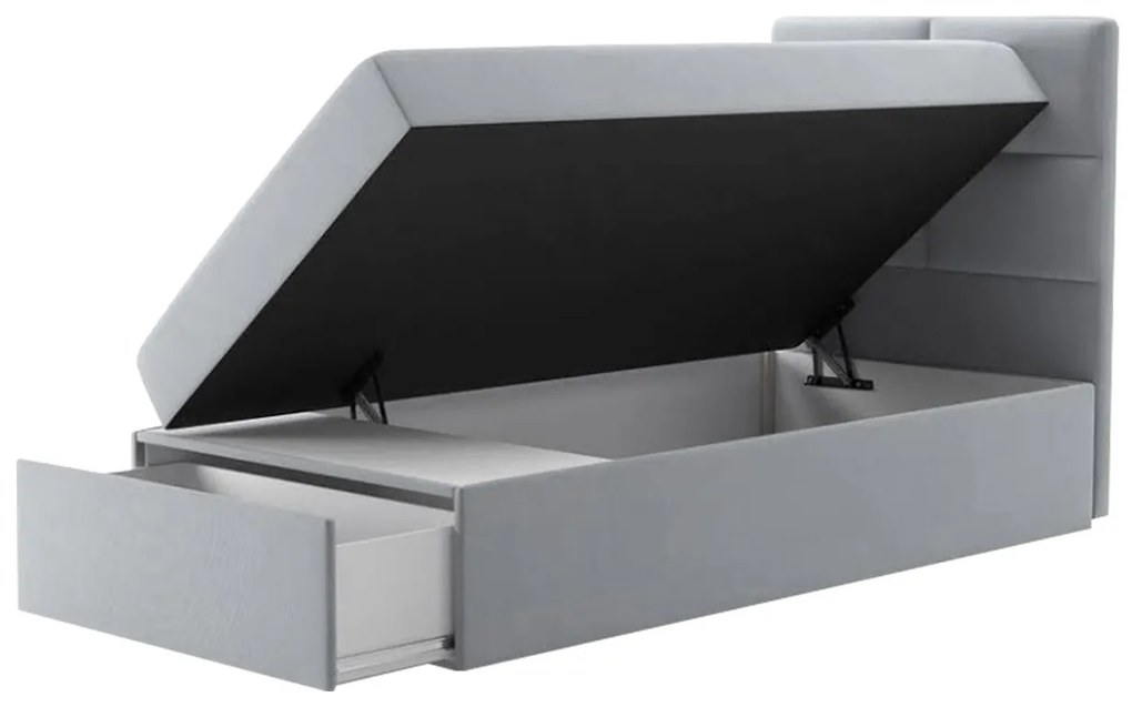 Kontinentálna posteľ Hudson Lux 1, Strana: ľavá, Rozmer postele: 100x200, Farby: ekokoža Soft 017