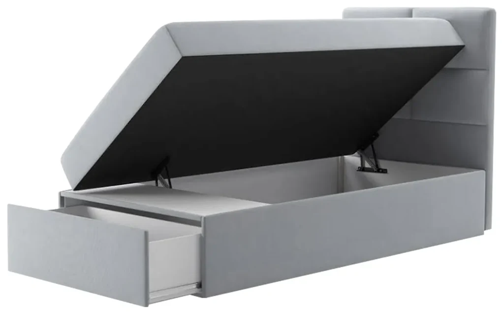 Kontinentálna posteľ Hudson Lux 1, Strana: ľavá, Rozmer postele: 100x200, Farby: ekokoža Soft 017