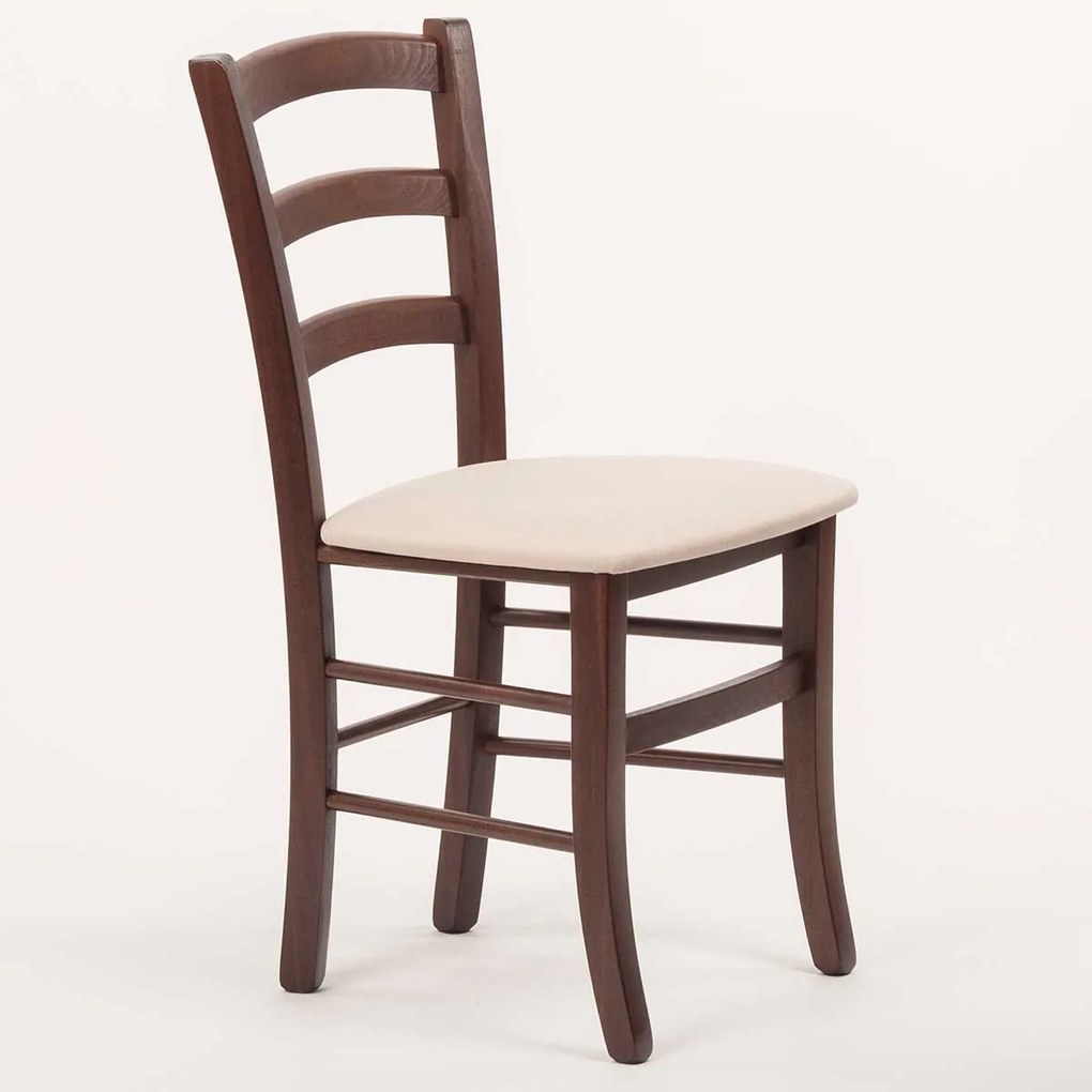 Stima stolička PAYSANE s čalúneným sedákom Vyberte odtieň ->: Tmavo hnedá, Vyberte látku ->: LUX Béžová 25