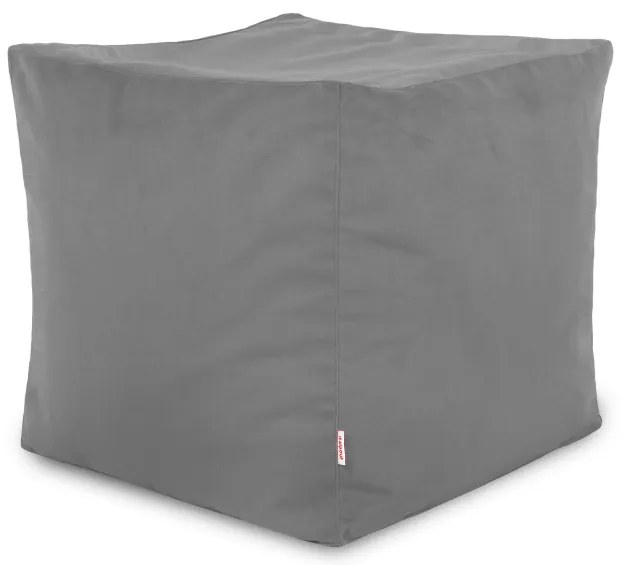 Plyšová taburetka Oceľová