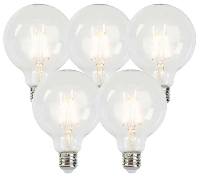 Sada 5 stmievateľných LED žiaroviek E27 G95 5W 470lm 2700K