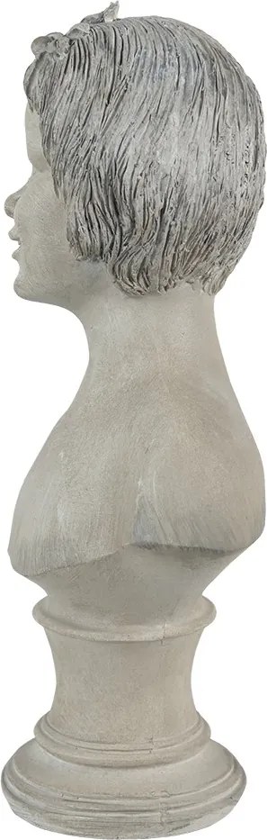 Béžová dekoračná bysta ženy - 14*10*25 cm