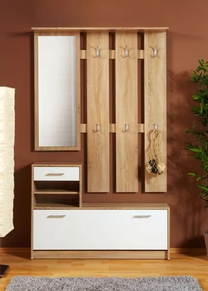 Predsieňová stena Vincent, dub sonoma/biela