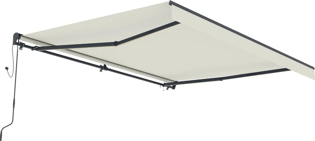 Elektrická markíza s LED osvetlením BestBerg BBSU-EL395BG / 395 × 300 cm / béžová