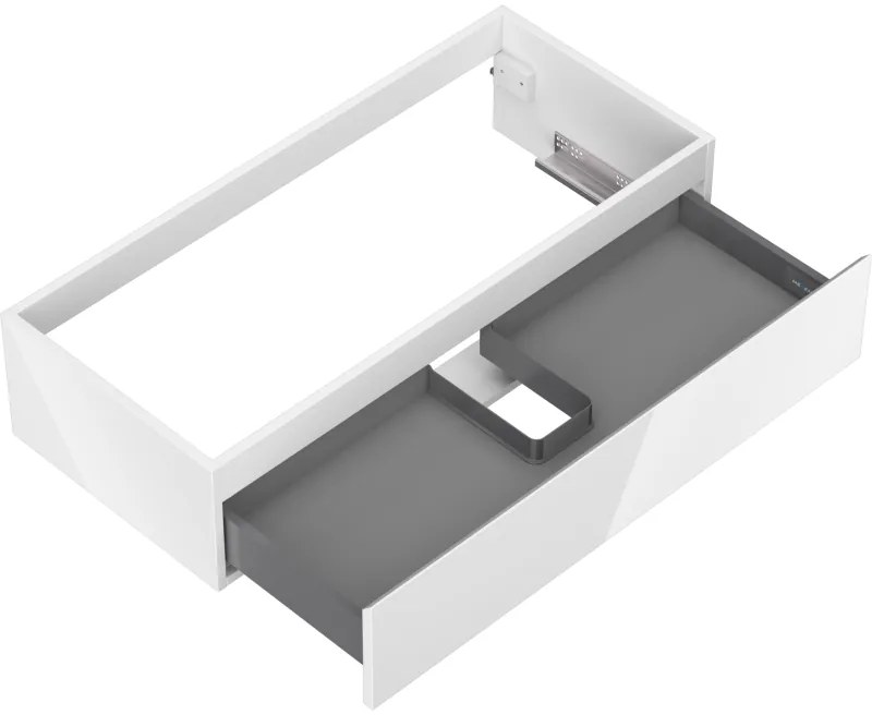 Mexen Orio, kúpeľňová skrinka 100 cm, 1 zásuvka, biela lesklá, 91A10-10023-1-BF00