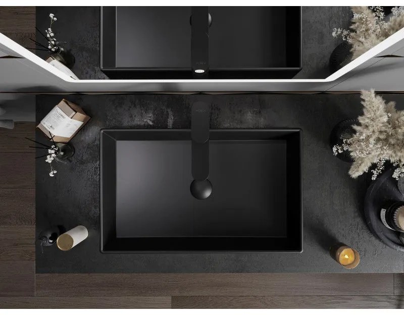 Mexen Goya, umývadlo na dosku 60 x 37 cm, čierna matná, 22186085