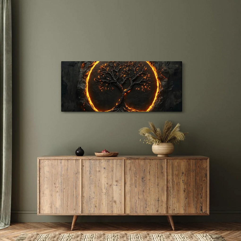 Obraz – Strom života v láve II. (120x50 cm)