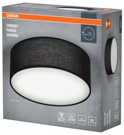 Osram - Stropné svietidlo ORBIS PARIS 1xE27/25W/230V priemer 30 cm čierne