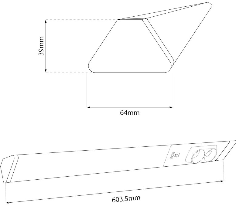 Ecolamp LED svietidlo Dual, 1x LED 18w 4000k, w, USB-A/C + zásuvky 230v