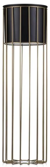 Kovový kvetináč LOFT 70x20 cm zlatá/čierna