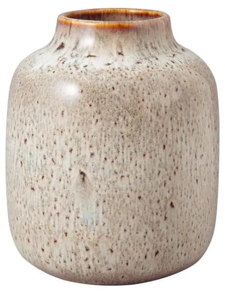 Sivo-béžová kameninová váza Villeroy & Boch Like Lave, výška 15 cm