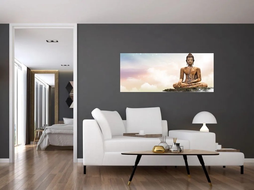 Obraz - Budha dozerajúci na zemi (120x50 cm)