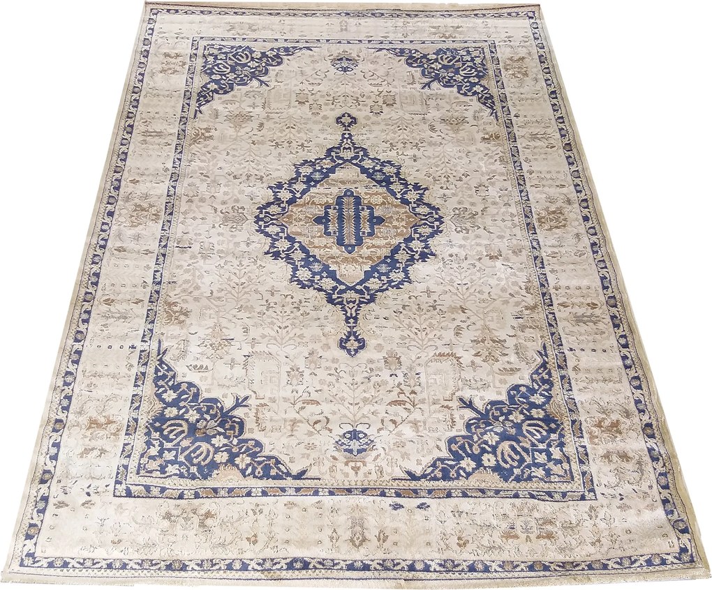 DY Béžovo-modrý koberec s orientálnym vzorom Milas PRY 55A-AM