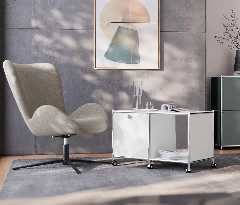 Kovová odkladacia skrinka »CN3« s 2 výklopnými priehradkami, sivá