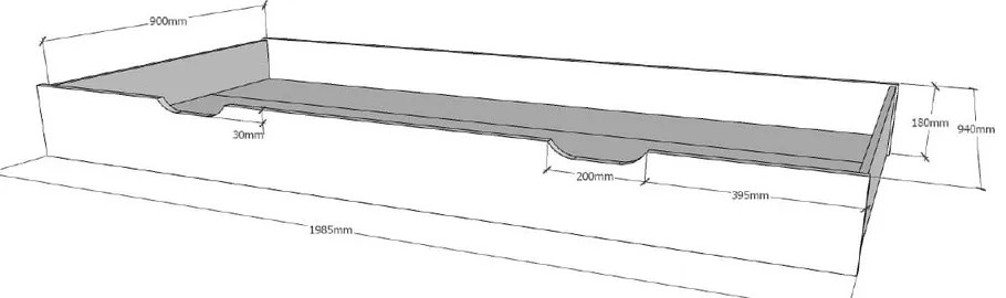 Biela zásuvka pod detskú posteľ 90x200 cm Dallas – Vipack