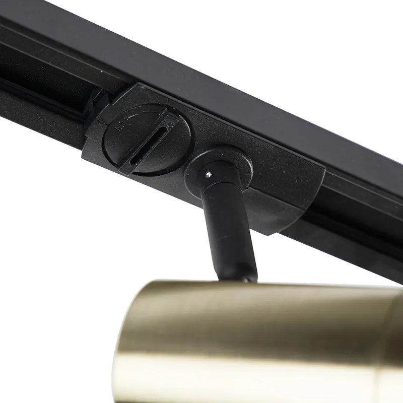 Inteligentný koľajnicový systém čierny so zlatom 1-fázový 5-svetlo vrátane Wifi GU10 - Jeana