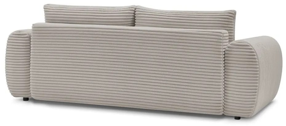 Svetlosivo-béžová menčestrová rozkladacia pohovka 257 cm Lucien – Bobochic Paris