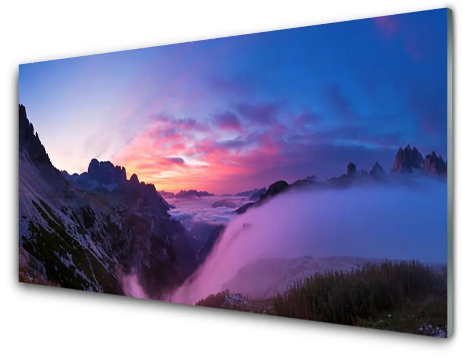 Obraz plexi Hmla hory východ slnka 125x50 cm