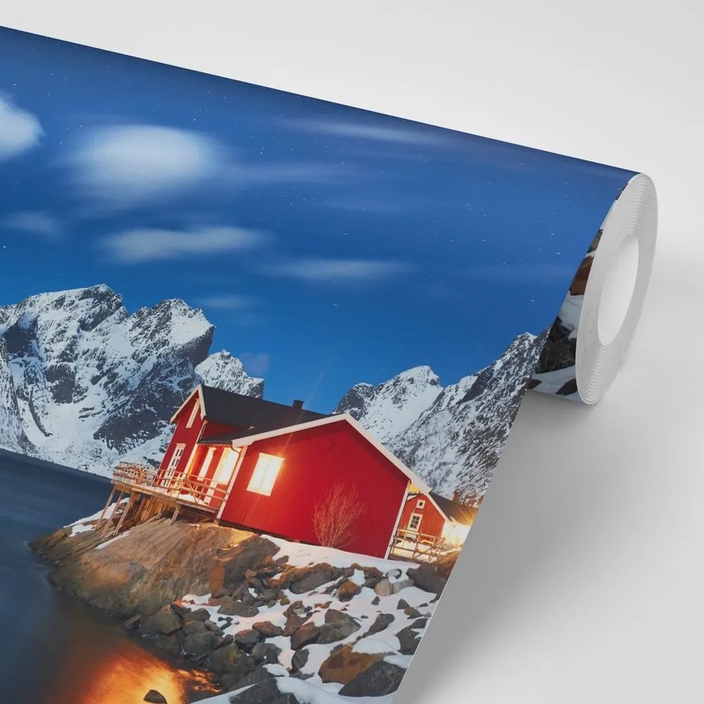 Samolepiaca fototapeta nočná krajina v Nórsku - 150x100