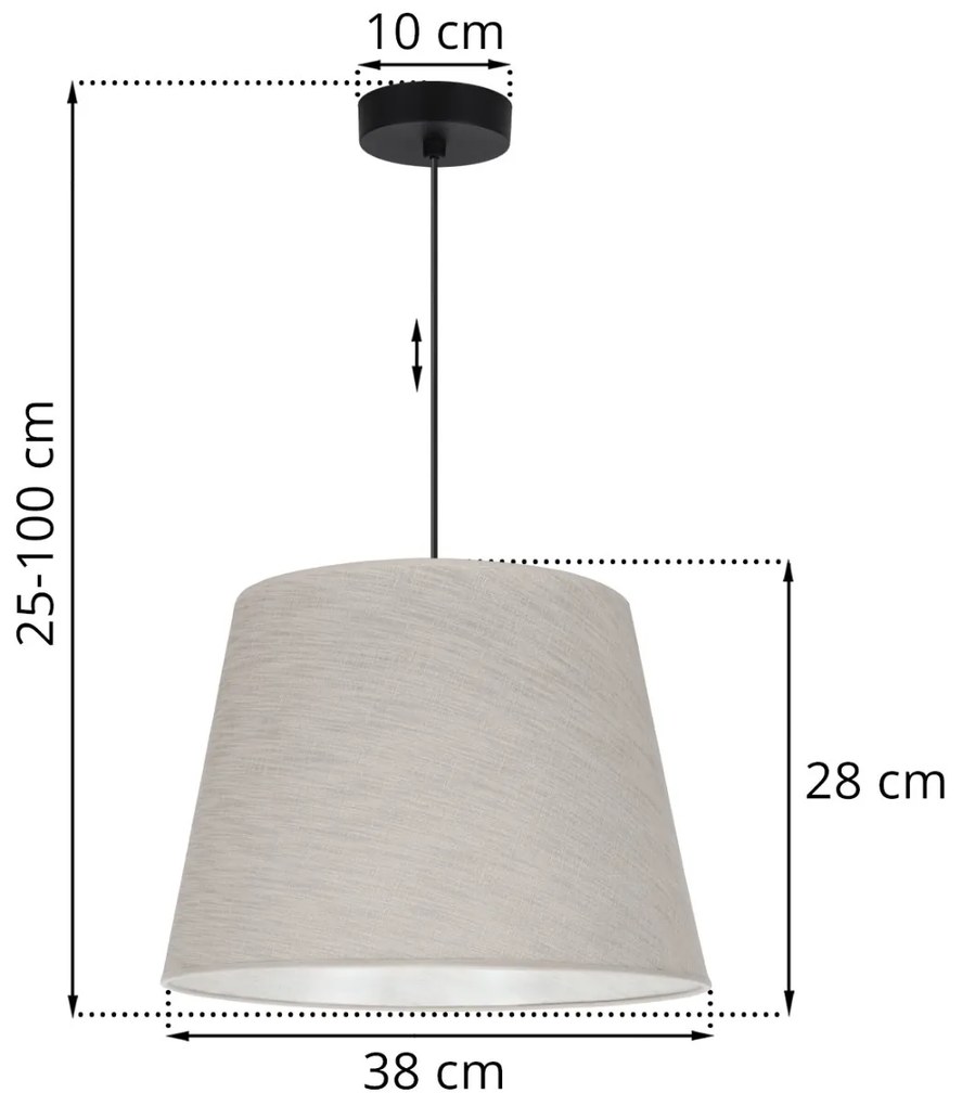 Závesné svietidlo Len, 1x svetlobéžové textilné tienidlo, (fi 38 cm), b