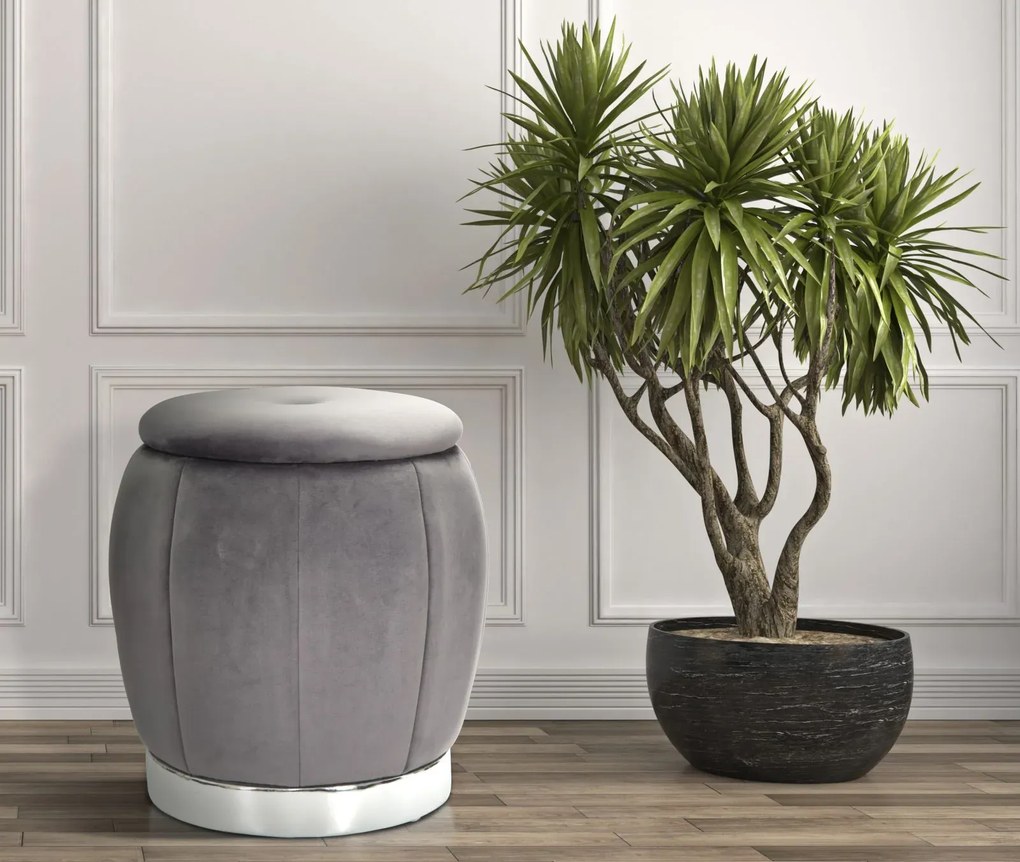 Taburet PARIS 43 cm sivý