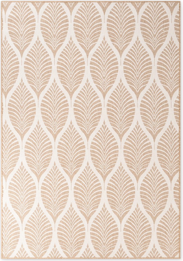 NORTHRUGS, Kusový koberec Duet Liora 106247 Beige/White - na von aj na doma, 160x230, béžová, chodba / predsieň