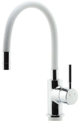 FERRO - Drezová batéria s flexibilným ramienkom lesklý chróm/biela