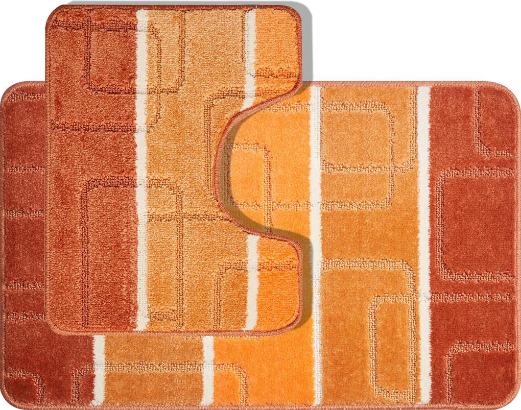 WAYMORE -  Kúpeľňové predložky oranžové Rozmer: 50x40+50x80 cm