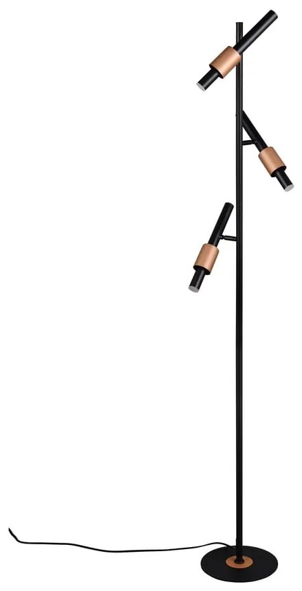 Čierna/v bronzovej farbe LED stojacia lampa (výška 150 cm) Ikaris – Trio Select