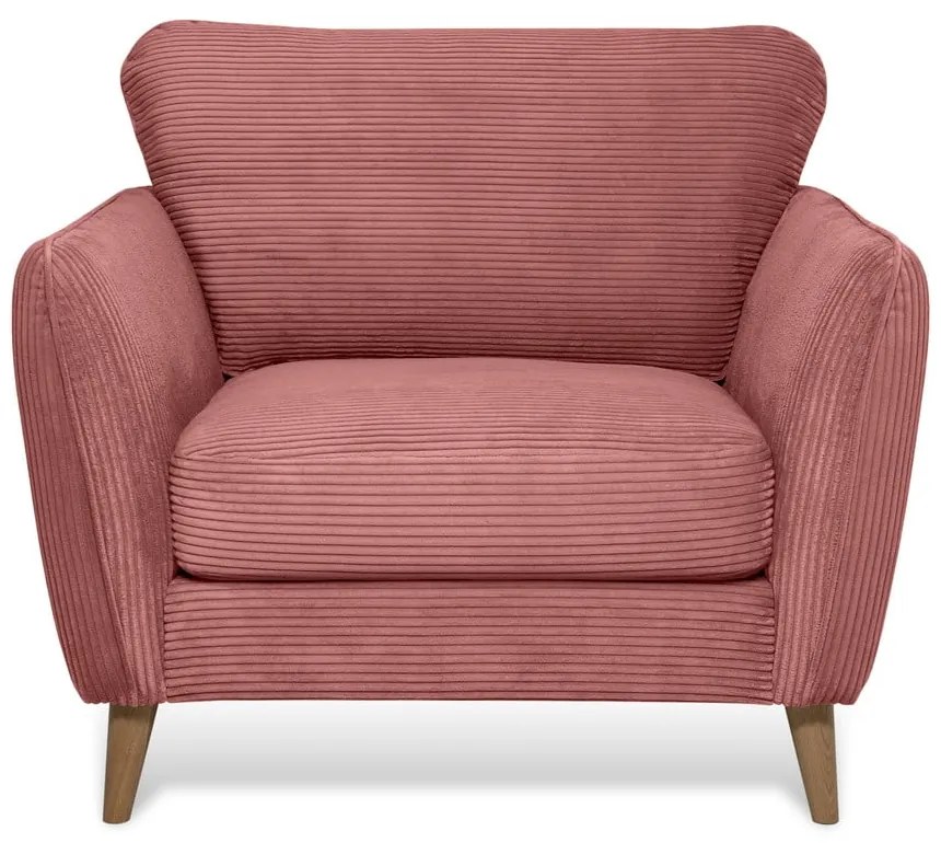 Ružové menčestrové kreslo Paris – Scandic