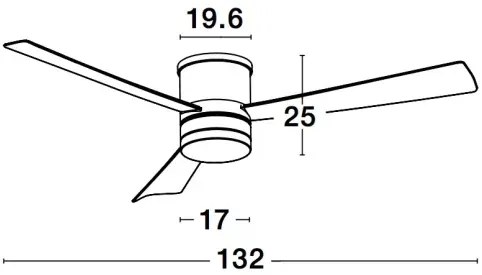 Stropný ventilátor Silky 13.2 nikel s diaľkovým ovládaním